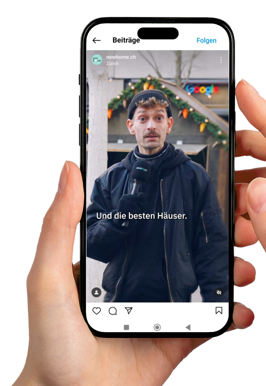 Instagram NewHome mit Strassenumfrage