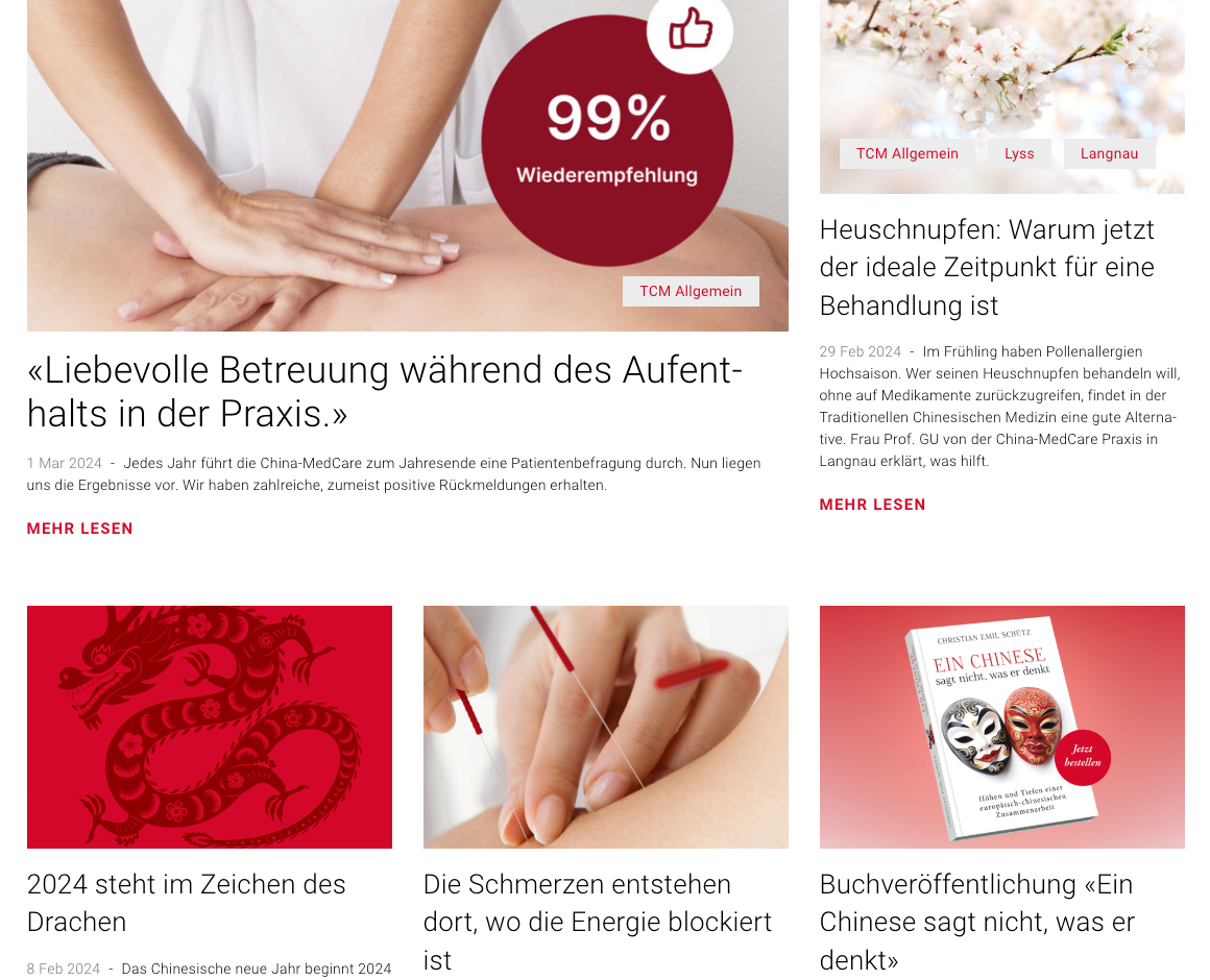 Übersicht der Blogartikel von China MedCare